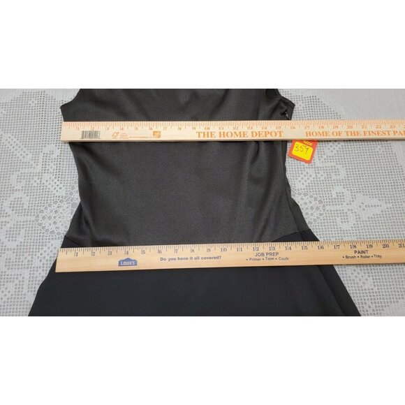 LAUNDRY BY SHELLI SEGAL  WOMEN'S BLACK  LONG COCKTAIL  DRESS SIZE 10 # 354B - Picture 9 of 12